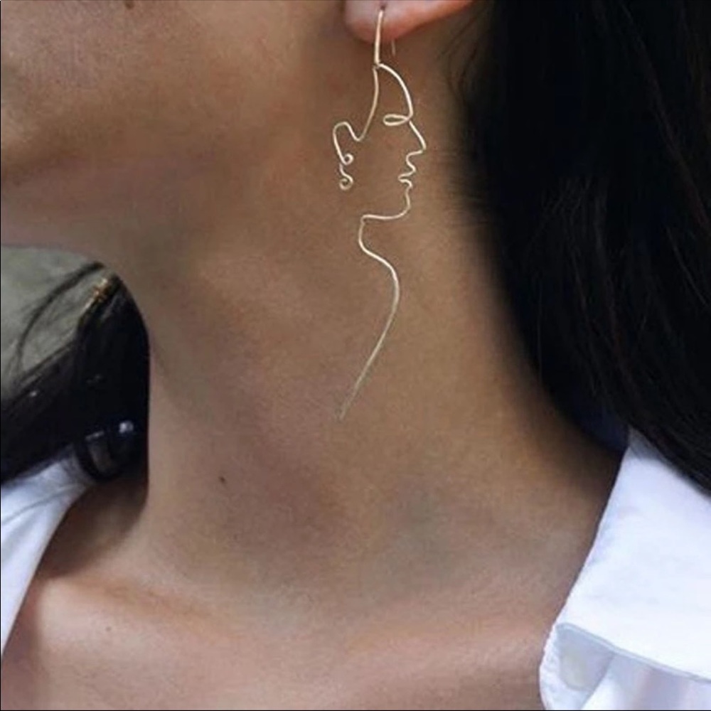 Abstract Face Earrings - Picture 2 of 2